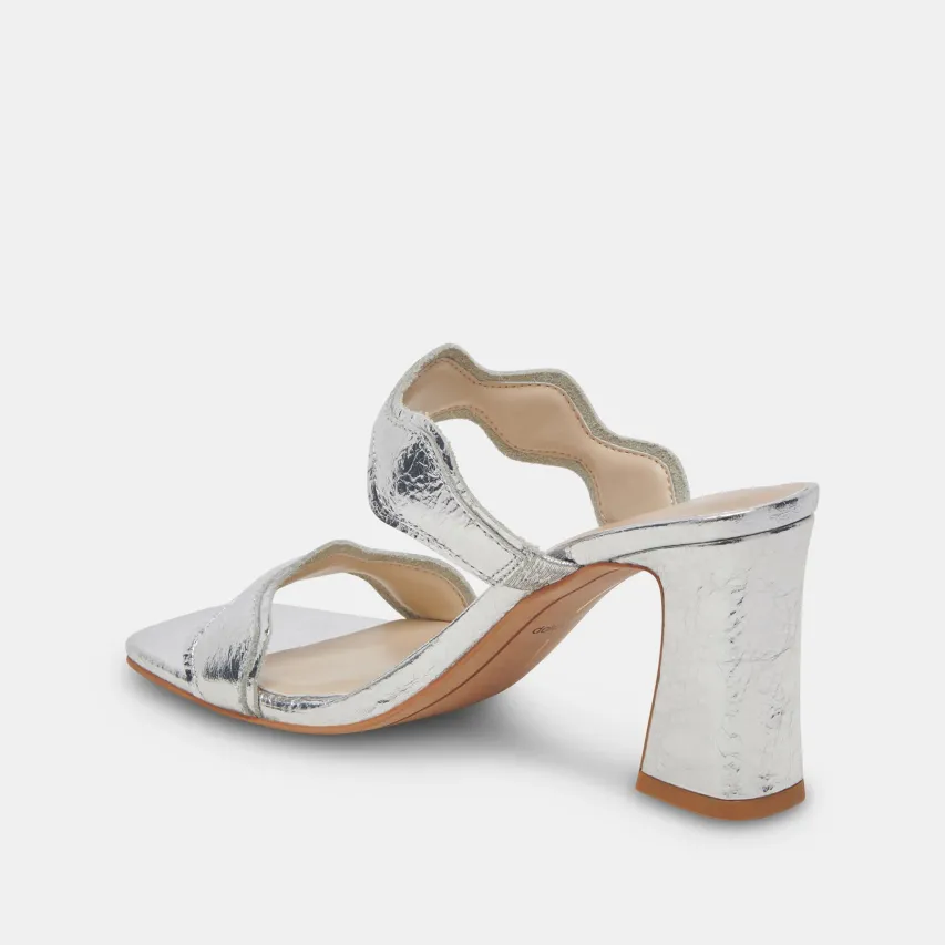 ILVA WIDE HEELS SILVER DISTRESSED LEATHER^Dolce Vita Discount