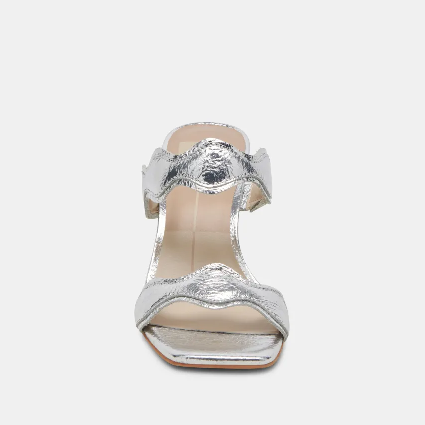 ILVA WIDE HEELS SILVER DISTRESSED LEATHER^Dolce Vita Discount