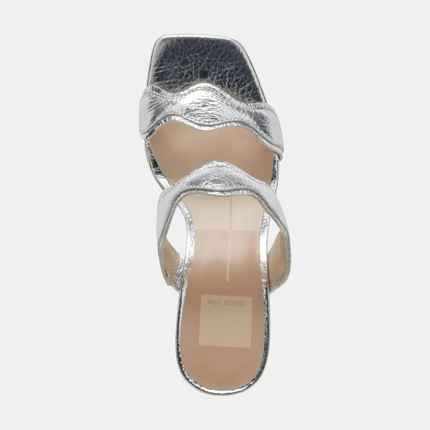 ILVA WIDE HEELS SILVER DISTRESSED LEATHER^Dolce Vita Discount