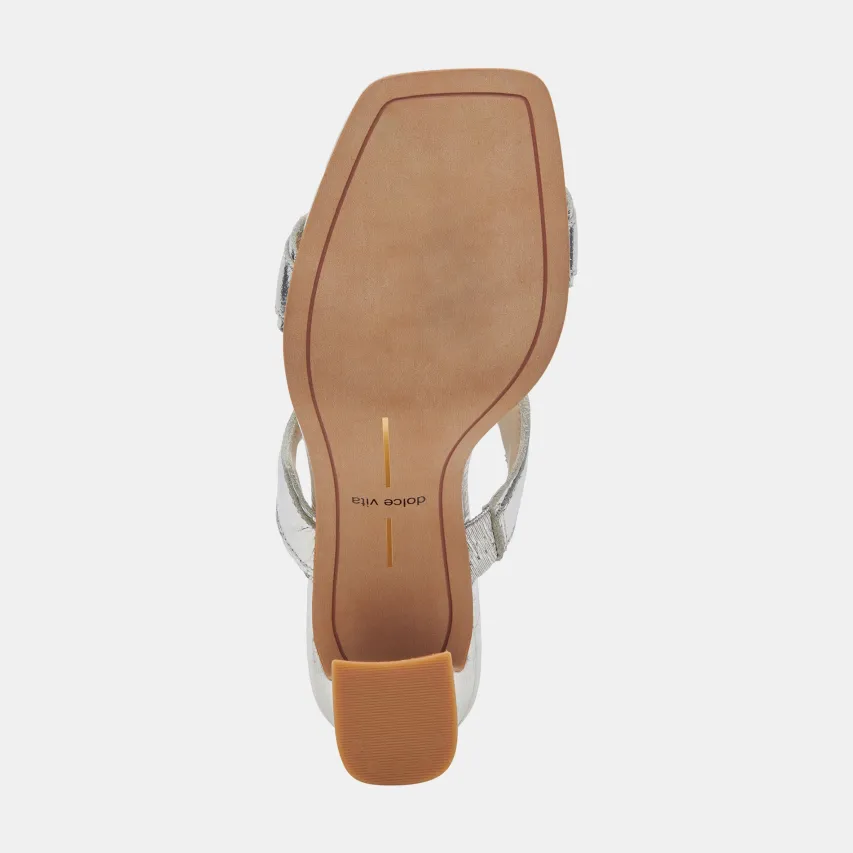 ILVA WIDE HEELS SILVER DISTRESSED LEATHER^Dolce Vita Discount