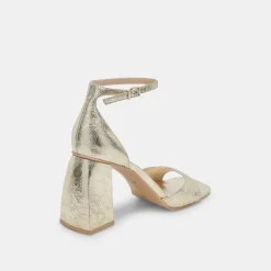 JANEY HEELS PLATINUM DISTRESSED LEATHER^Dolce Vita Sale