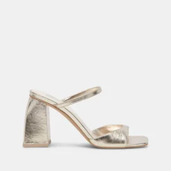 JEMMY HEELS LIGHT GOLD CRINKLE PATENT^Dolce Vita Outlet