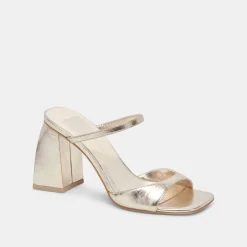 JEMMY HEELS LIGHT GOLD CRINKLE PATENT^Dolce Vita Outlet