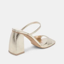 JEMMY HEELS LIGHT GOLD CRINKLE PATENT^Dolce Vita Outlet