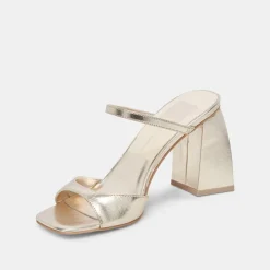 JEMMY HEELS LIGHT GOLD CRINKLE PATENT^Dolce Vita Outlet