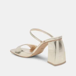 JEMMY HEELS LIGHT GOLD CRINKLE PATENT^Dolce Vita Outlet