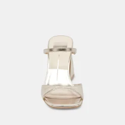 JEMMY HEELS LIGHT GOLD CRINKLE PATENT^Dolce Vita Outlet