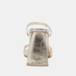 JEMMY HEELS LIGHT GOLD CRINKLE PATENT^Dolce Vita Outlet