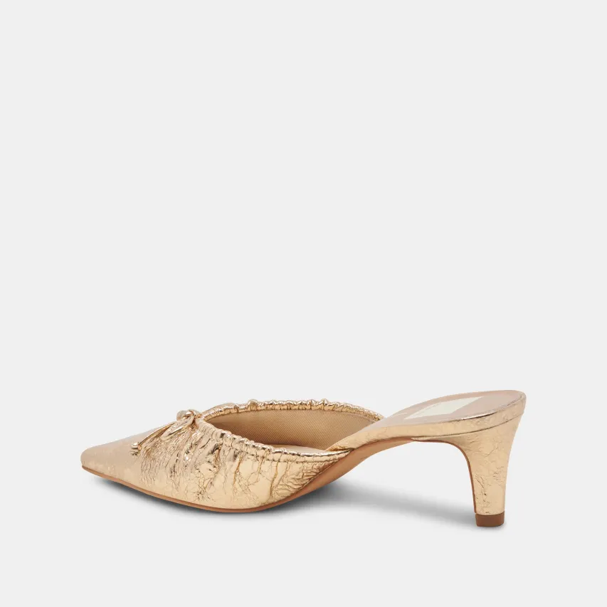 KAIRI MID HEELS GOLD DISTRESSED LEATHER^Dolce Vita Clearance