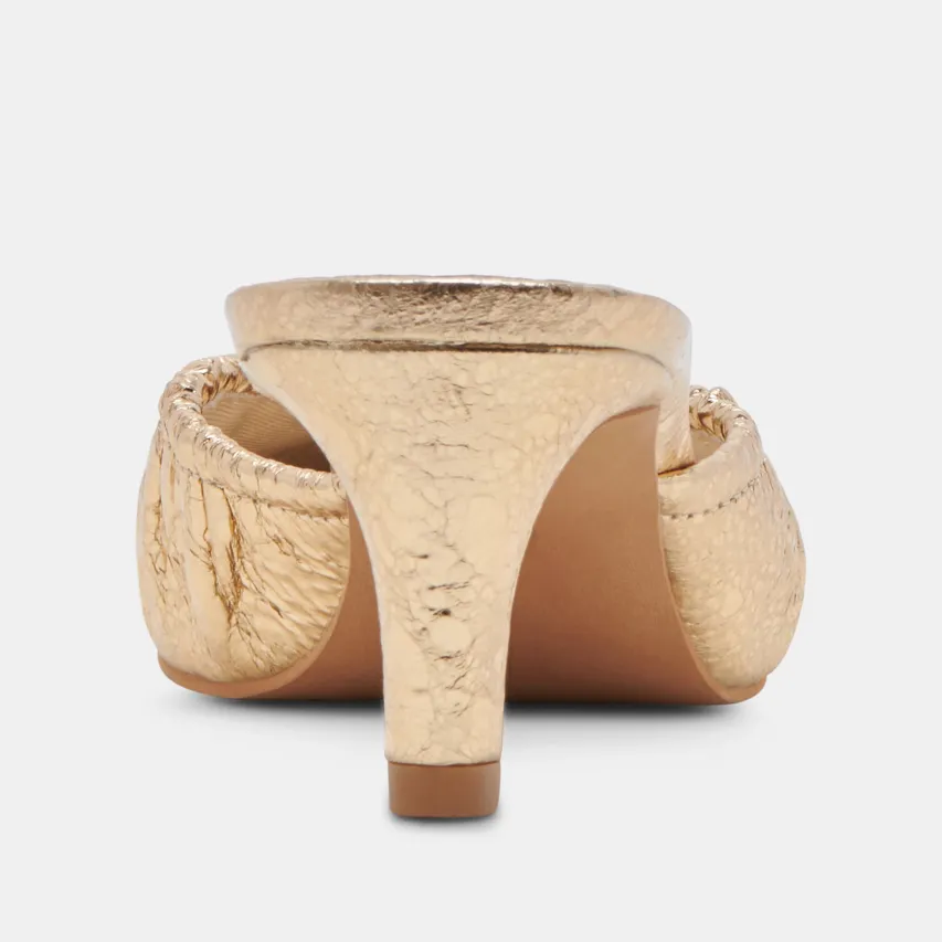 KAIRI MID HEELS GOLD DISTRESSED LEATHER^Dolce Vita Clearance