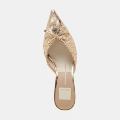 KAIRI MID HEELS GOLD DISTRESSED LEATHER^Dolce Vita Clearance