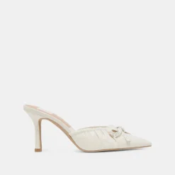 KAIRI PEARL HEELS WHITE CRINKLE PATENT^Dolce Vita Clearance
