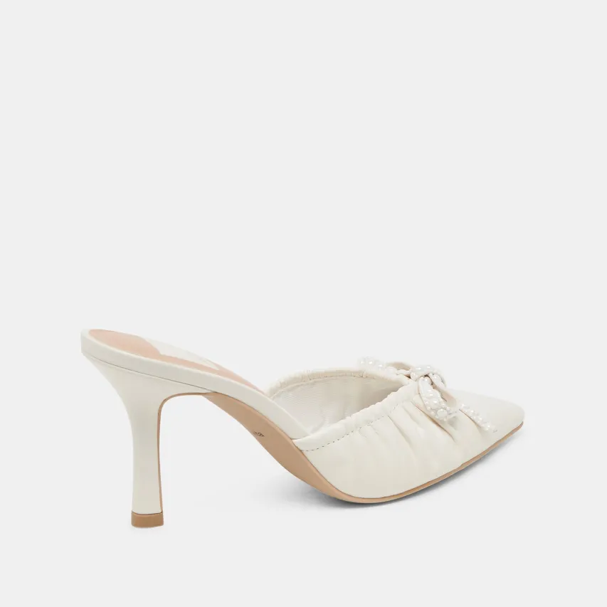 KAIRI PEARL HEELS WHITE CRINKLE PATENT^Dolce Vita Clearance