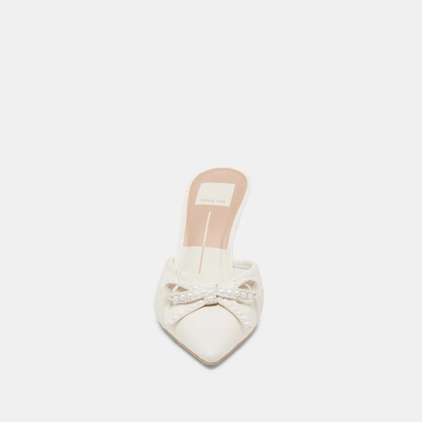 KAIRI PEARL HEELS WHITE CRINKLE PATENT^Dolce Vita Clearance