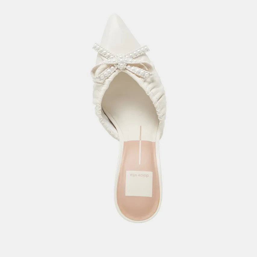 KAIRI PEARL HEELS WHITE CRINKLE PATENT^Dolce Vita Clearance