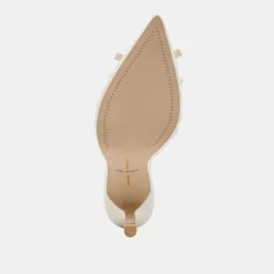 KAIRI PEARL HEELS WHITE CRINKLE PATENT^Dolce Vita Clearance
