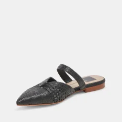 KALINE FLATS ONYX RAFFIA^Dolce Vita Fashion