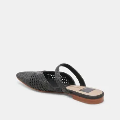 KALINE FLATS ONYX RAFFIA^Dolce Vita Fashion