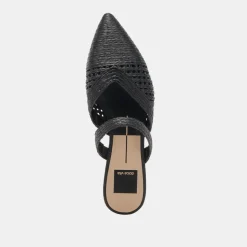 KALINE FLATS ONYX RAFFIA^Dolce Vita Fashion