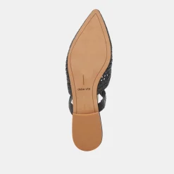 KALINE FLATS ONYX RAFFIA^Dolce Vita Fashion