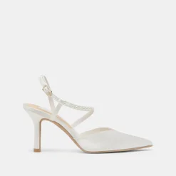KAMRA PEARL HEELS TRUE WHITE SATIN^Dolce Vita Hot