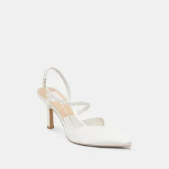KAMRA PEARL HEELS TRUE WHITE SATIN^Dolce Vita Hot