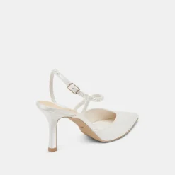 KAMRA PEARL HEELS TRUE WHITE SATIN^Dolce Vita Hot