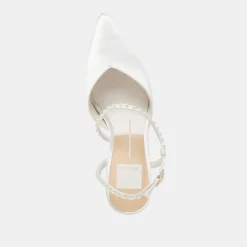 KAMRA PEARL HEELS TRUE WHITE SATIN^Dolce Vita Hot