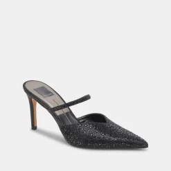 KANIKA CRYSTAL HEELS BLACK METALLIC FABRIC^Dolce Vita New