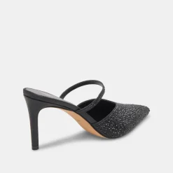 KANIKA CRYSTAL HEELS BLACK METALLIC FABRIC^Dolce Vita New