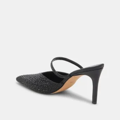 KANIKA CRYSTAL HEELS BLACK METALLIC FABRIC^Dolce Vita New