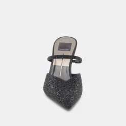 KANIKA CRYSTAL HEELS BLACK METALLIC FABRIC^Dolce Vita New