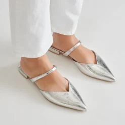 KANIKA FLATS SILVER DISTRESSED LEATHER^Dolce Vita Clearance