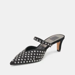 KANIKA MID CRYSTAL STUD HEELS BLACK CRYSTAL^Dolce Vita New