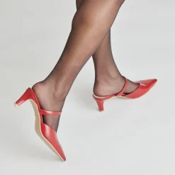 KANIKA MID HEELS RED CRINKLE PATENT^Dolce Vita Online