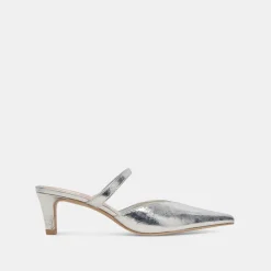 KANIKA MID HEELS SILVER DISTRESSED LEATHER^Dolce Vita Outlet