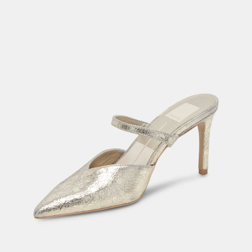 KANIKA WIDE HEELS PLATINUM DISTRESSED LEATHER^Dolce Vita Sale