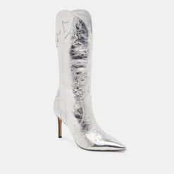 KASEDY BOOTS SILVER DISTRESSED LEATHER^Dolce Vita New