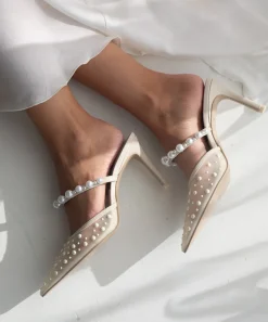 KATIK PEARL HEELS IVORY MESH^Dolce Vita Online