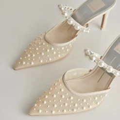 KATIK PEARL HEELS IVORY MESH^Dolce Vita Online