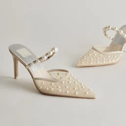 KATIK PEARL HEELS IVORY MESH^Dolce Vita Online