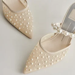 KATIK PEARL HEELS IVORY MESH^Dolce Vita Online