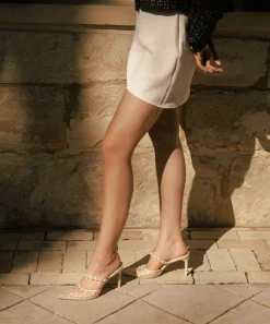 KATIK PEARL HEELS IVORY MESH^Dolce Vita Online