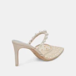 KATIK PEARL WIDE HEELS IVORY MESH^Dolce Vita Clearance