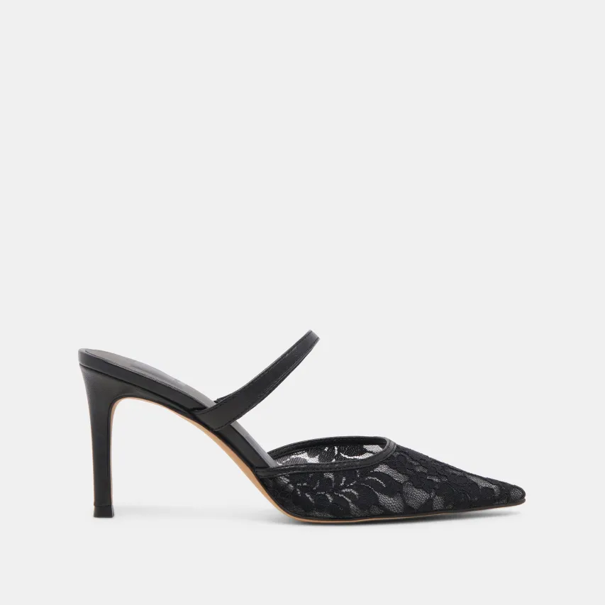 KATIK WIDE HEELS BLACK FLORAL LACE^Dolce Vita Outlet