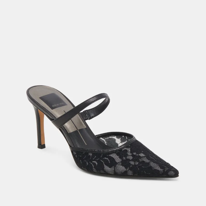 KATIK WIDE HEELS BLACK FLORAL LACE^Dolce Vita Outlet
