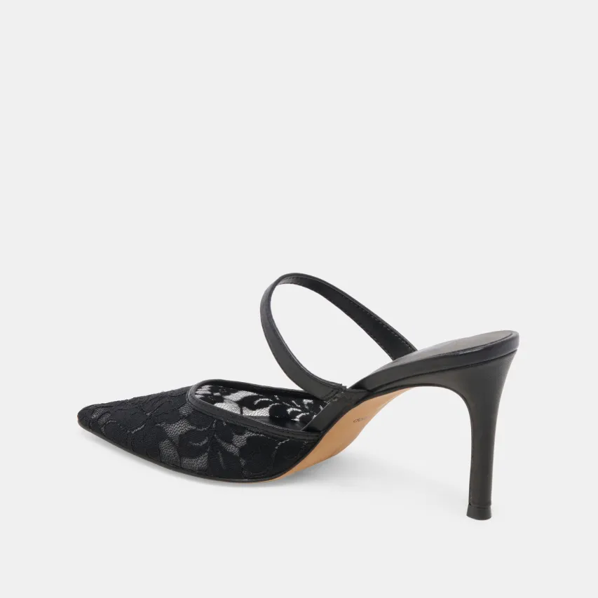 KATIK WIDE HEELS BLACK FLORAL LACE^Dolce Vita Outlet