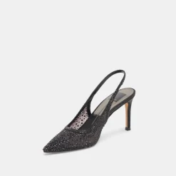 KAYE CRYSTAL HEELS BLACK MESH^Dolce Vita Clearance