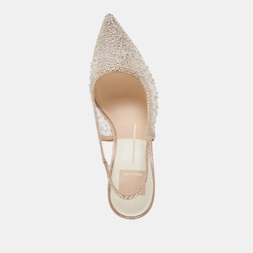 KAYE CRYSTAL HEELS GOLD MESH^Dolce Vita Outlet