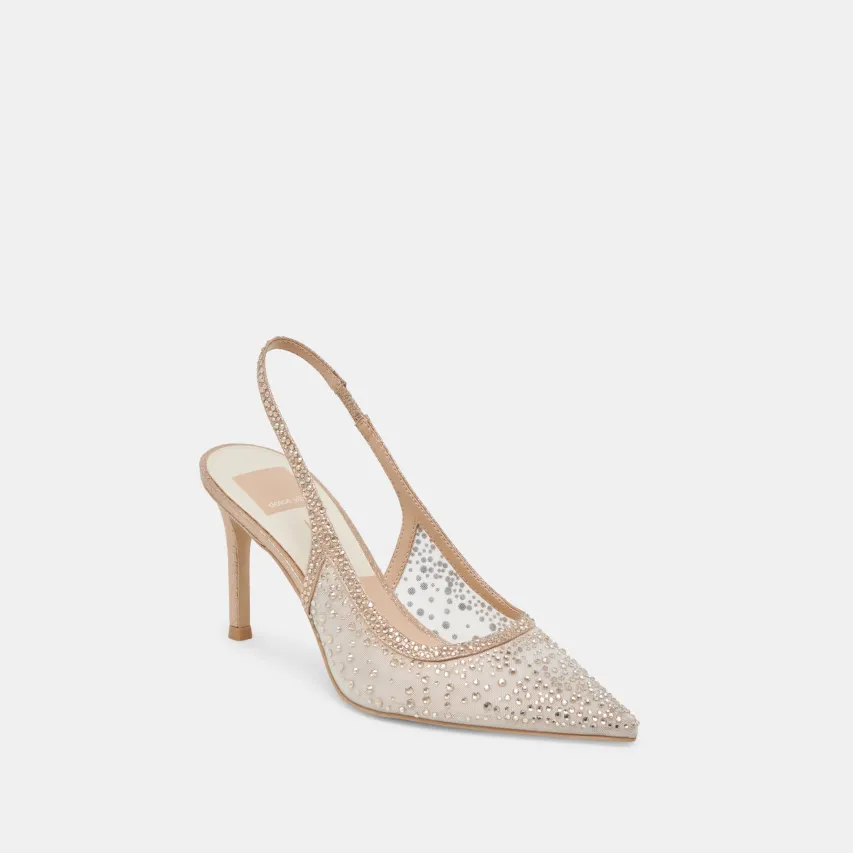 KAYE CRYSTAL HEELS GOLD MESH^Dolce Vita Outlet